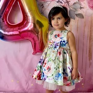 Beautiful Kids Girls Toddler American Princess Formal Floral Dress 4T